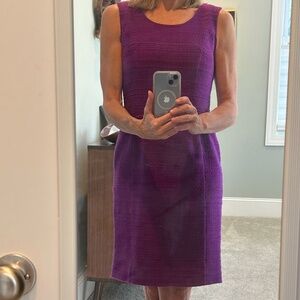 Alberta Ferretti Scoop Neck Sheath Dress, Purple, Size 6